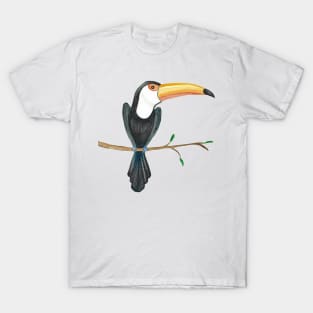 Watercolor tropical toucan design T-Shirt